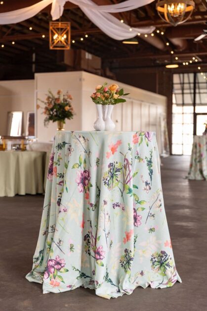 Spring Linens On Hightop Table At The Hall At Senates End