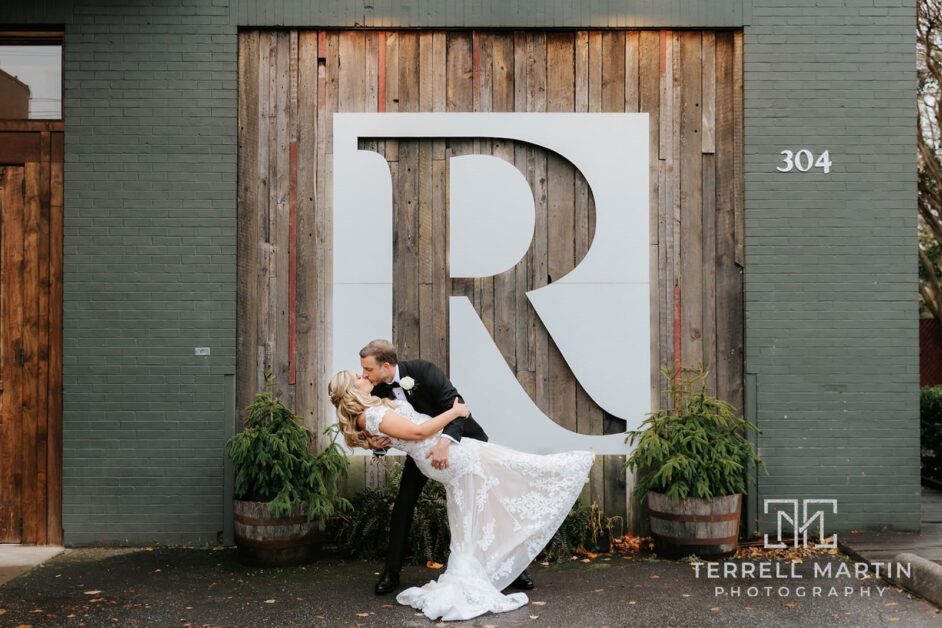 Bride And Groom At The Revel Greenville Sc Tim Meghan Wedding Terrellmartinphoto