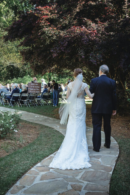 Katie And Phil Garden Aisle Ashley Medlin Photography